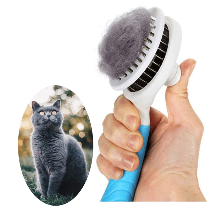 Cat Self Cleaning Slicker Brush, Pets Skin Friendly Cat Brush for Dogs Cats Grooming Brush Tool Easy to Remove Loose Undercoat, Mats Tangled Hair Slicker Massage Cats Dogs Brush - Upgraded