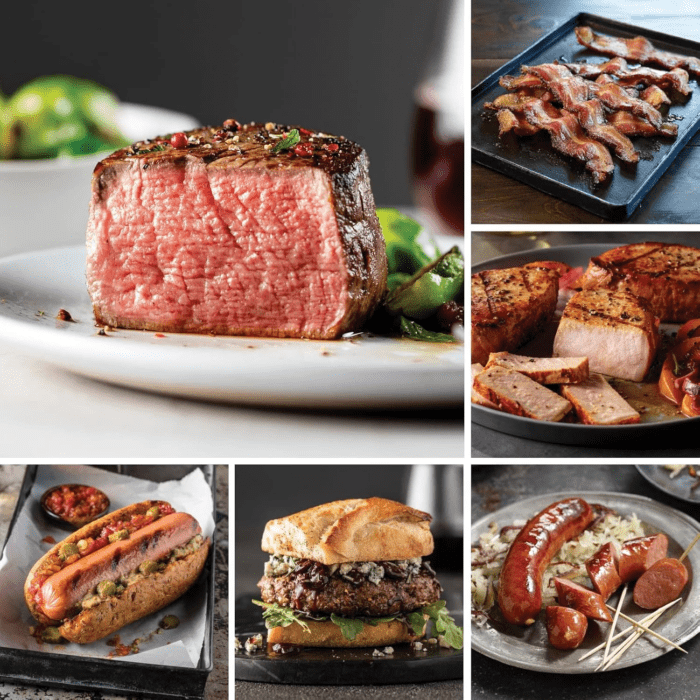 Supreme Gift Package (4X Butcher'S Cut Filet Mignons, 4X Boneless Pork Chops, 4X Kielbasa Sausages, 4X Pureground Filet Mignon Burgers, 4X Gourmet Jumbo Franks, 1 Lb. Applewood Smoked Steak-Cut Bacon, 1 Jar  Seasoning)