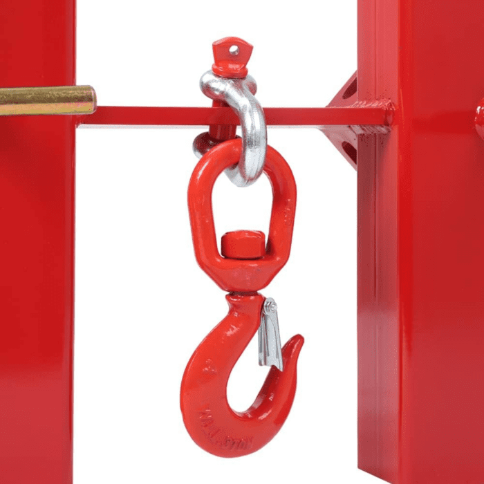 Forklift Lifting Hook with Red Powder Coating, Forklift Lifting Hoist Forklift Mobile Crane with Swivel Hook Fit for Dual Pallet Forks Fork Lifting Attachment - 6600Lbs Capacity - Image 5