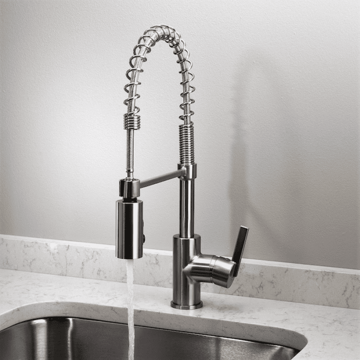 Flynt Stainless Steel Single Handle Pull-Down Kitchen Faucet with Sprayer (Deck Plate Included) - Image 31