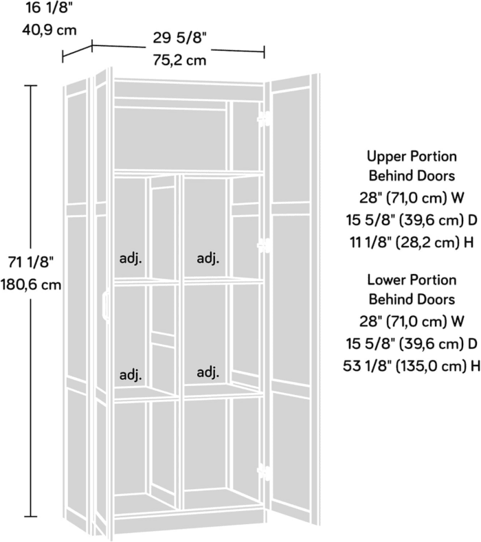 Select Storage Cabinet, Pantry Cabinet Kitchen Storage with Adjustable Shelves, Bathroom Storage Cabinet, in Highland Oak - Image 8