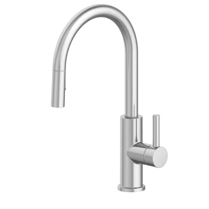 Harlow Spot Free Stainless Steel Single Handle Pull-Down Kitchen Faucet with Sprayer (Deck Plate and Soap Dispenser Included) - Image 9