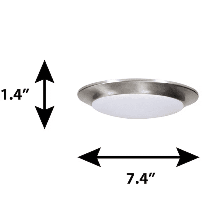 1-Light 7.4-In Brushed Nickel LED Flush Mount Light (2-Pack) - Image 6