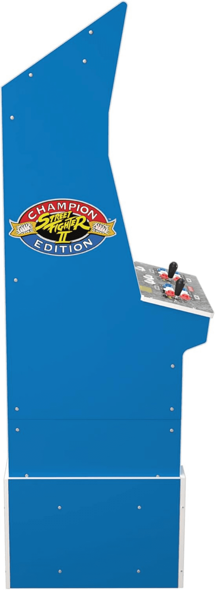 Street Fighter II Champion Edition Big Blue Cabinet Style Arcade Machine W/ 12 Games, Coinless Operation, Light-Up Marquee, Wifi, and Stool - Image 5