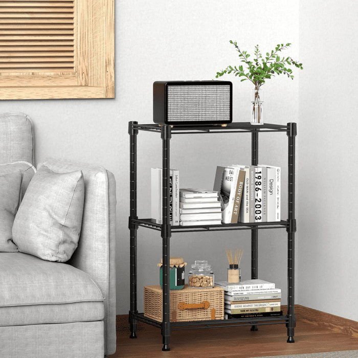 MZG 450 Lbs Steel Storage Shelving 3-Tier Utility Shelving Unit Steel Organizer Wire Rack for Home,Kitchen,Office (11.8" D X 17.7" W X 26.3" H) - Image 5