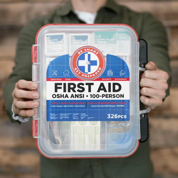 First Aid Kit Hard Red Case 326 Pieces Exceeds OSHA and ANSI Guidelines 100 People - Office, Home, Car, School, Emergency, Survival, Camping, Hunting and Sports (20HBC01015REV3) - Image 5