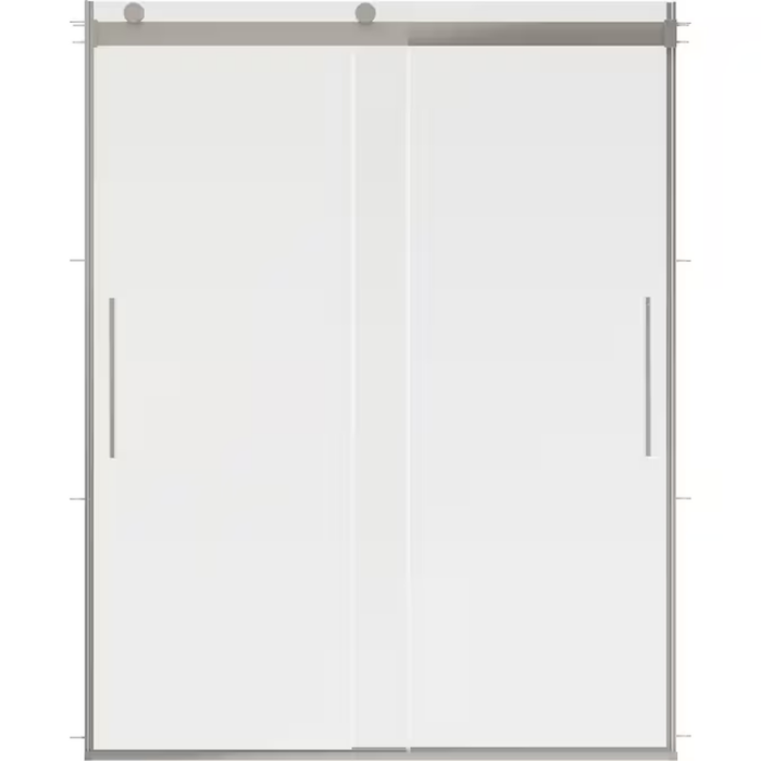 Everedge Shower Door Brushed Nickel 56-In to 60-In W X 71.1418-In H Frameless Sliding Shower Door - Image 2