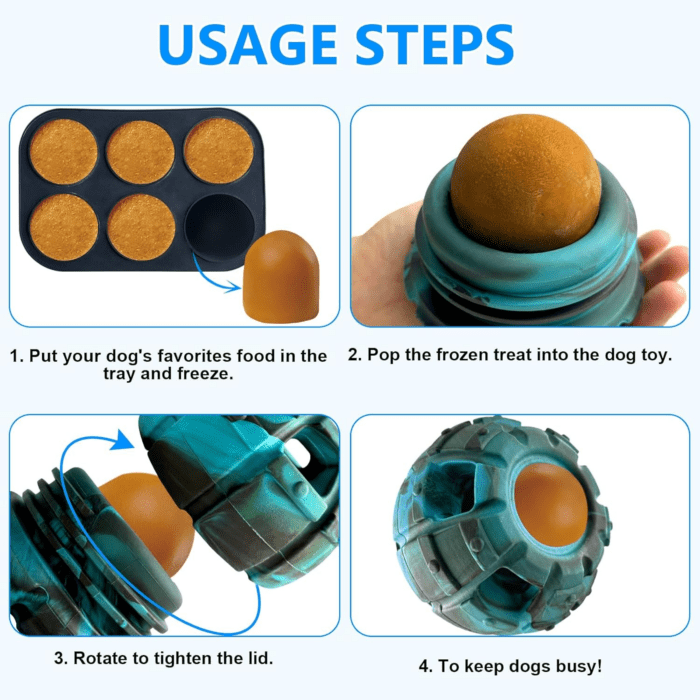 Dog Toy, Frozen Treat Toy, Treat Dispensing Dog Toy, Puppy Small Medium Chew Toy, Freezable Fillable Rubber Dog Toys, I Reduces Anxiety I Dog Treat Dispenser I Interactive Dog Puzzle Toy - Image 2