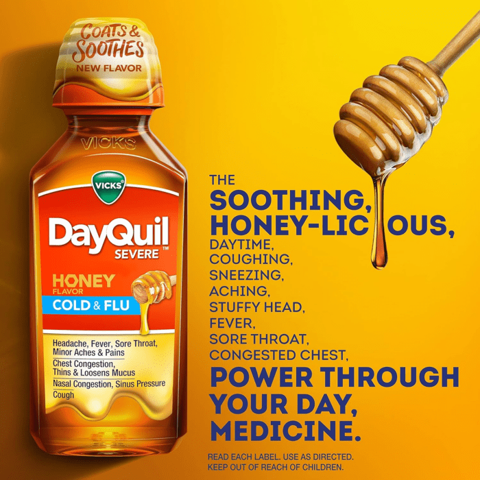 Dayquil & Nyquil SEVERE Honey Cold & Flu Medicine, Relief for Headache, Fever, Sore Throat, Minor Aches & Pains, Nasal Congestion, Sinus Pressure, Stuffy Nose, & Cough, Honey Flavor, 2X12 OZ - Image 6