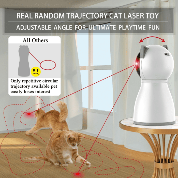 Laser Cat Toys for Indoor Cats,The 4Th Generation Real Random Trajectory Motion Activated Rechargeable Automatic Cat Laser Toy,Interactive Cat Toys for Bored Indoor Adult Cats/Kittens/Dogs - Image 2