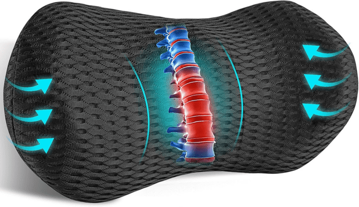 Lumbar Support Pillow for Office Chair Car Back Support Pillow, Memory Foam Gaming Chair Desk Chair Back Cushion for Lower Back Pain Relief, Ergonomic Back Rest