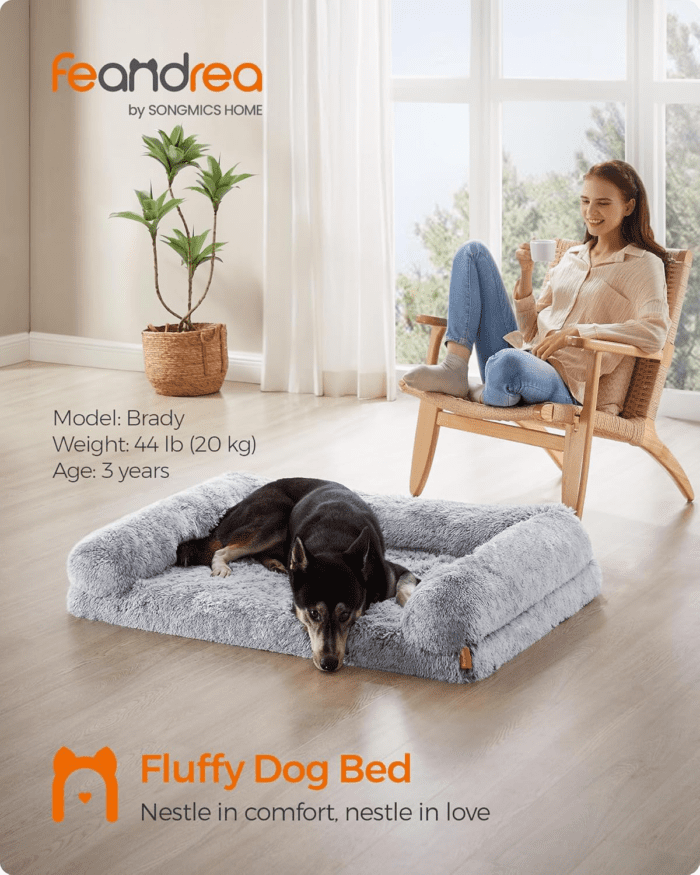 Dog Bed, Orthopaedic Dog Sofa Bed for Medium Dogs, Waterproof Ped Bed with Removable Washable Cover, 36 X 27 X 9 Inches, Gray Ombré UPGW232G01 - Image 2