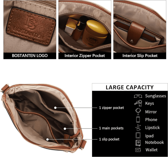 Crossbody Bags for Women Trendy Vegan Leather Hobo Purses Shoulder Handbags with Wide Shoulder Strap - Image 4