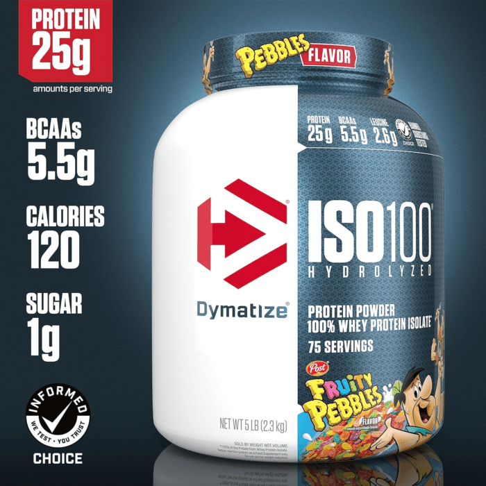 ISO100 Hydrolyzed Protein Powder, 100% Whey Isolate, 25G of Protein, 5.5G Bcaas, Gluten Free, Fast Absorbing, Easy Digesting, Fruity Pebbles, 5 Pound - Image 2