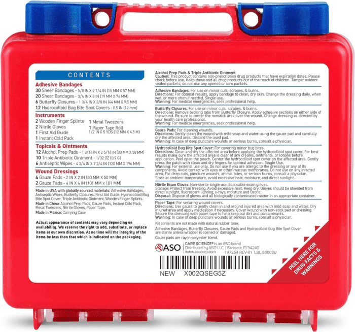 First Aid Kit, 110 Pieces | Professional Use for Travel, Work, School, Home, Car, Survival, Camping, Hiking, and More - Image 8