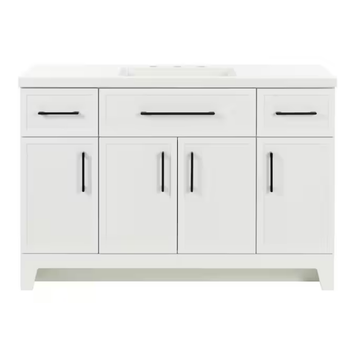 Potter 48-In White Single Sink Bathroom Vanity with White Cultured Marble Top - Image 9