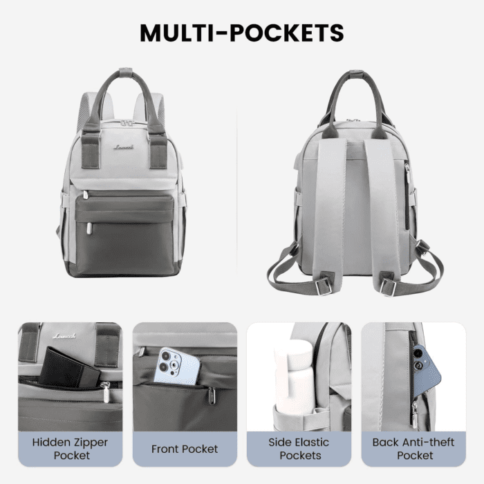 Mini Backpack for Women Stylish Waterproof Backpack Purse with USB Port, Cute Bookbag for College School Travel - Image 2