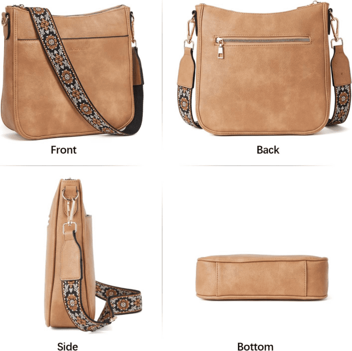 Crossbody Bags for Women Trendy Vegan Leather Hobo Purses Shoulder Handbags with Wide Shoulder Strap - Image 6