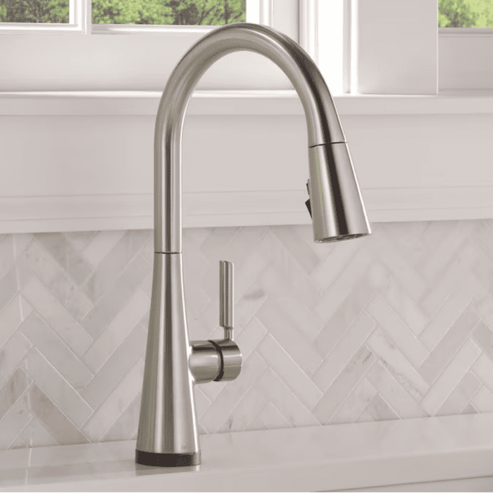 Kylo Touch2O Stainless Steel Single Handle Touch-On Pull-Down Kitchen Faucet with Sprayer (Deck Plate Included)