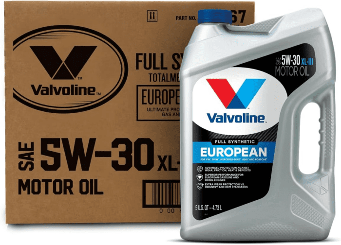 European Vehicle Full Synthetic XL-III SAE 5W-30 Motor Oil 5 QT, Case of 3