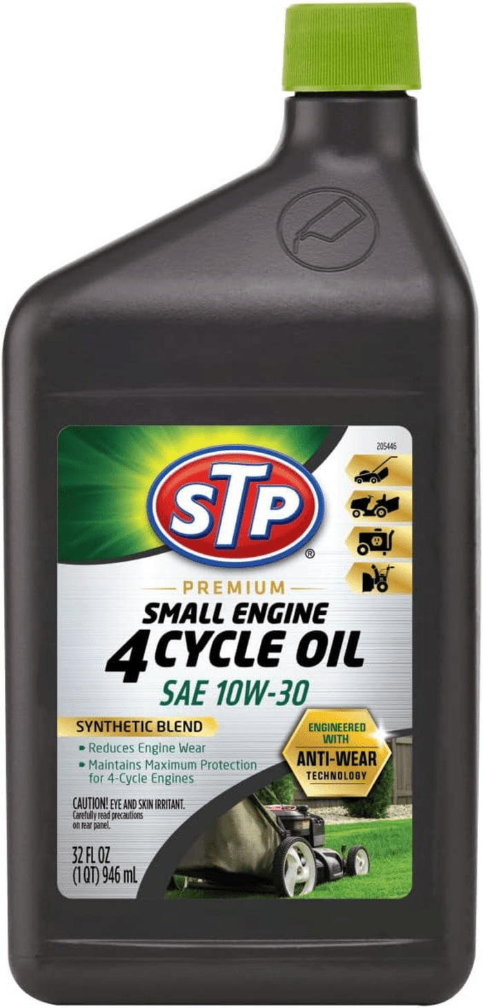 Premium Small Engine 4 Cycle Oil Formula, SAE10W-30 Small Engine Oil Engine Care Formula Reduces Wear for Lawnmower, Push Mower, Tractor, 32 Oz,