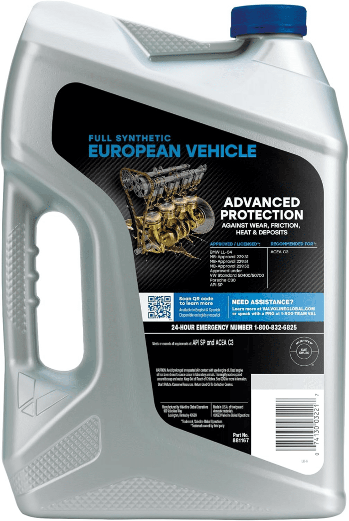 European Vehicle Full Synthetic XL-III SAE 5W-30 Motor Oil 5 QT, Case of 3 - Image 3