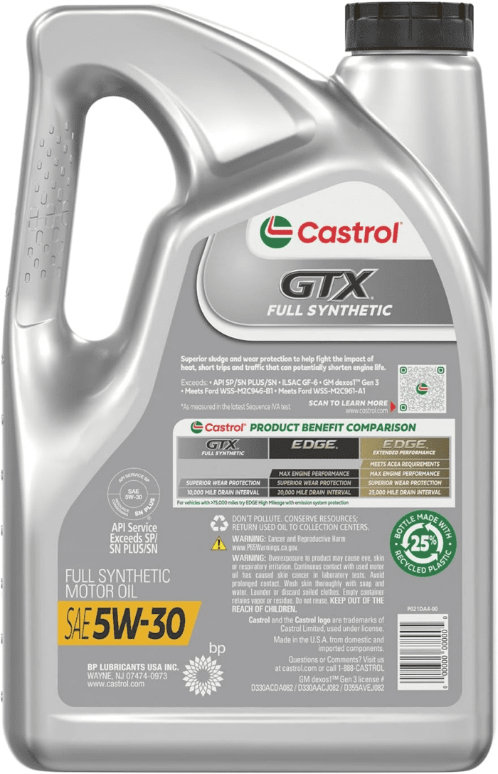 GTX Full Synthetic 5W-30 Motor Oil, 5 Quarts - Image 3